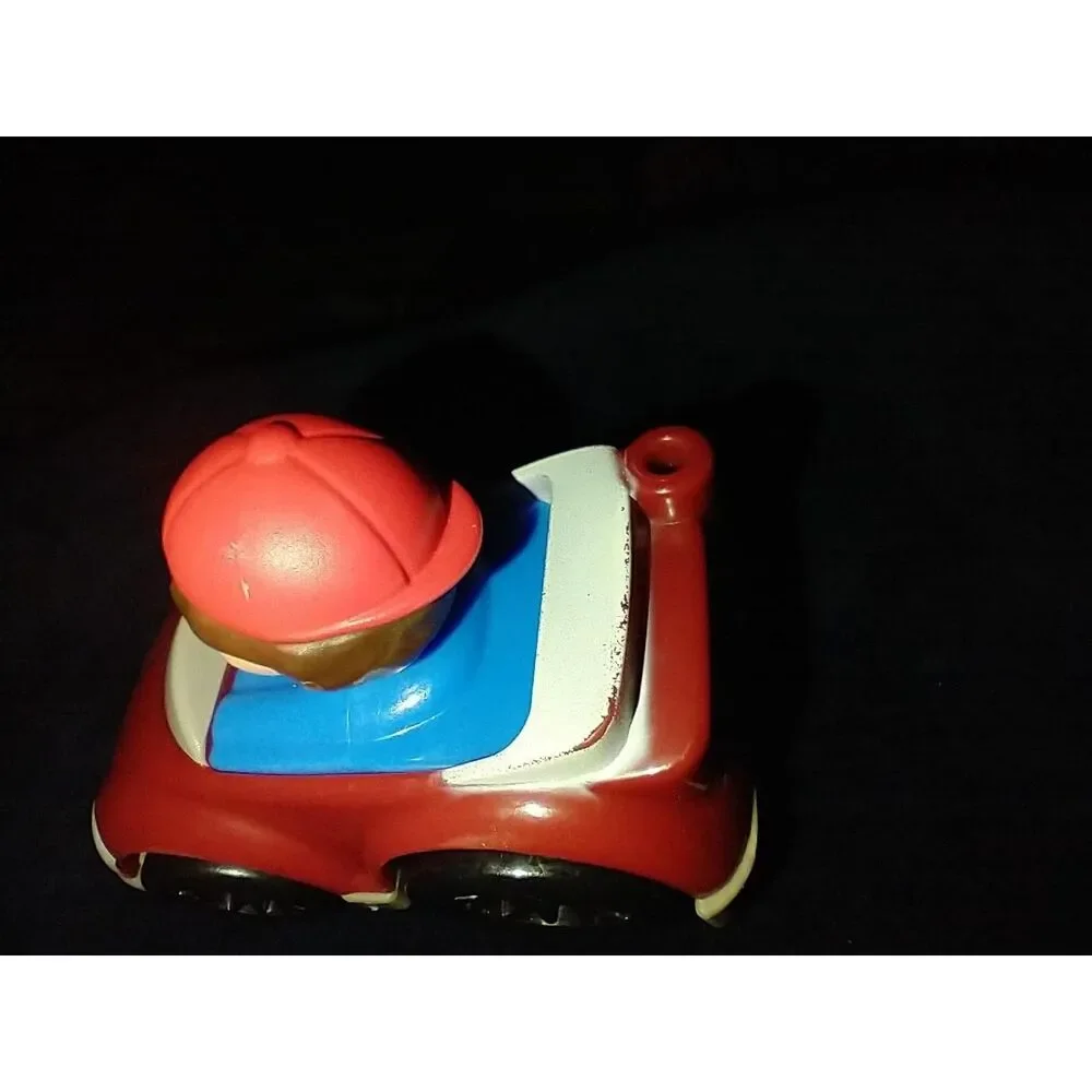 Fisher-Price Red and Blue Little People Wheelie Car with Mustache Driver